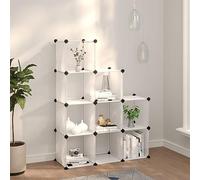 Frdhee Meuble Rangement Chaussures, Cubes de Rangement 9 pcs Transparent PP pour Entrée, Salon, Chambre, Dressing, Couloir