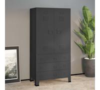 Frdhee Meuble Rangement,Garde-Robe Industrielle Anthracite 90x50x180 cm Métal pour Dressing, Salon, Bureau, et Chambre