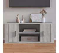 Frdhee Meuble TV pour téléviseur - Gris - 100 x 35 x 40 cm - Matériau du bois - Comme meuble TV ou support d'écran