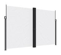 Frdhee Parasol pour chaise longue, store latéral extensible blanc, 220 x 600 cm, grand parasol pour terrasse, arrière-cour, pelouse, jardin