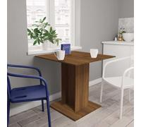 Frdhee Petite table de salle à manger, mange-debout, table à manger, aspect chêne, marron, 80 x 80 x 75 cm, en matériau dérivé du bois, table à manger pour cuisine, salle à manger et salon