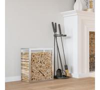 Frdhee Range Buche Interieur, Portant de bois de chauffage 50x28x56 cm acier inoxydable pour Utilisation Intérieure Extérieure