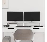 Frdhee Rehausseur Ecran PC Bureau,Support de moniteur Blanc 100x27x10 cm Bois de pin solide,Porte Ecran pour Convient aux écrans et aux Ordinateurs Portables