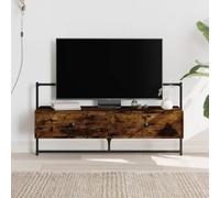 Frdhee Support TV, table TV, meuble mural en chêne fumé, 100,5 x 30 x 51 cm, matériau à base de bois pour salle commune, café, style moderne