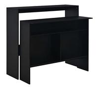 Frdhee Table à Manger Moderne,Table de Bar avec 2 Dessus de Table Noir 130 x 40 x 120 cm,Console Meuble pour Salle à Manger, Cuisine, Bureau, Salon
