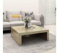 Frdhee Table Basse Relevable Extensible,Table Basse Chêne 100x100x35 cm Bois d'ingénierie pour Salon, Bureau, et Chambre