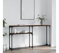 Frdhee Table basse, table basse moderne, table de salon, table console aspect chêne marron, 145 x 22,5 x 75 cm, pour réception d'invités, chambre à coucher, style moderne