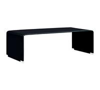 Frdhee Table de salon, table basse noire, 98 x 45 x 31 cm, verre trempé pour chambre à coucher, petits espaces et bureau