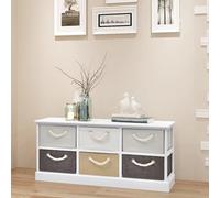 Frdhee Tabouret de couloir, banc de rangement à 6 tiroirs, en bois, pour chambre à coucher, salle d'essai