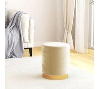 Frdhee Tabouret de maquillage - Petit tabouret de rangement rond en velours abricot - 31 x 37 cm - Pour salon, chambre à coucher et salle de bain