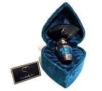 FRDS01-0930test-680 - Urne funéraire personnelle en laiton massif de Cherishedly Yours, Bleue, Unique, avec étui en velours en forme de cœur et entonnoir inclus