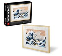 Set de Décoration Murale - LEGO - Hokusai La Grande Vague (Orchidée) - 1 810 pièces - 6 bases en toile - À monter soi-même