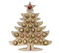 Frdun Boîte cadeau pour calendrier de l'Avent de Noël, support en bois pour chocolats, bonbons, sucre de Noël, arbre de Noël/présentoir à chocolat en forme d'élan Décoration saisonnière