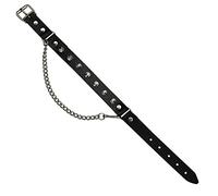 Freak Scene Chaîne de bottes en cuir - rivets plats et pointus - noir