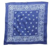 Freak Scene Écharpe bandana - motif paisley 01 - bleu - blanc - foulard carré