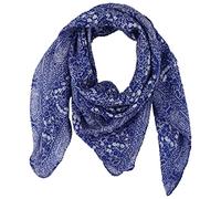 Freak Scene Echarpe en coton - motif indien 1 bleu foncé blanc 85x85 cm - tissu carré