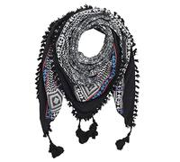 Freak Scene Foulard élégamment détaillé au style Pali - noir - blanc - 120 x 120 cm - motif 2 - Shemagh - foulard Arafat palestinien - keffieh en coton