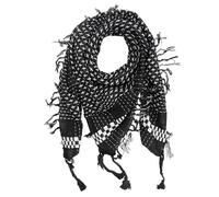 Freak Scene Foulard palestinien - keffieh en coton - motifs étoile et chèques - noir - blanc - 95 x 95 cm - Shemagh - foulard Arafat palestinien - keffieh en coton