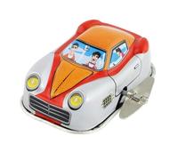 Freak Scene Jouets en Fer Blanc - Voitures de Course - Space Invader - Orange Blanc - Voiture à remonter