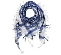 Freak Scene Kufiya - blanc - bleu - 100 x 100 cm - Shemagh - foulard Arafat palestinien - keffieh en coton