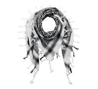 Freak Scene Kufiya - blanc - noir - 100 x 100 cm - Shemagh - foulard Arafat palestinien - keffieh en coton