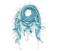 Freak Scene Kufiya - blanc - turquoise - 100 x 100 cm - Shemagh - foulard Arafat palestinien - keffieh en coton