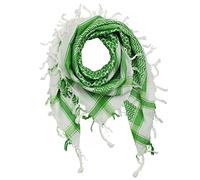 Freak Scene Kufiya - blanc - vert - 100 x 100 cm - Shemagh - foulard Arafat palestinien - keffieh en coton