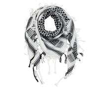 Freak Scene Kufiya Desert - blanc-noir - 100 x 100 cm - Shemagh - foulard Arafat palestinien - keffieh en coton