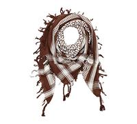 Freak Scene Kufiya - marron - blanc - 100 x 100 cm - Shemagh - foulard Arafat palestinien - keffieh en coton