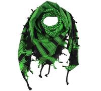 Freak Scene Kufiya - noir - vert - 100 x 100 cm - Shemagh - foulard Arafat palestinien - keffieh en coton