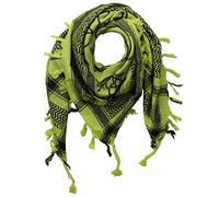 Freak Scene Kufiya - Pentagramme vert-vert lumineuse - noir - 100 x 100 cm - Shemagh - foulard Arafat palestinien - keffieh en coton