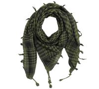 Freak Scene Kufiya - simplement tissé toile vert-vert olive - noir - 100 x 100 cm - Shemagh - foulard Arafat palestinien - keffieh en coton