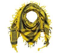 Freak Scene Kufiya - Têtes de morts avec os grands jaune - noir - 100 x 100 cm - Shemagh - foulard Arafat palestinien - keffieh en coton