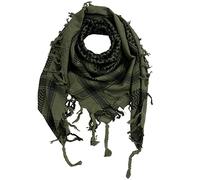 Freak Scene Kufiya - vert-kaki - noir - 100 x 100 cm - Shemagh - foulard Arafat palestinien - keffieh en coton