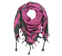 Freak Scene Kufiya - vert-kaki - rose vif - 100 x 100 cm - Shemagh - foulard Arafat