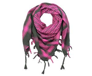 Freak Scene Kufiya - vert-kaki - rose vif - 100 x 100 cm - Shemagh - foulard Arafat