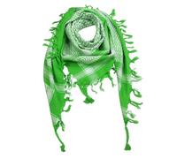 Freak Scene Kufiya - vert-vert brillant - blanc - 100 x 100 cm - Shemagh - foulard Arafat palestinien - keffieh en coton