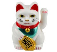 Freak Scene Mini-Chat Porte-Bonheur Maneki-Neko Blanc Lucky Cat Classique Solaire 5cm
