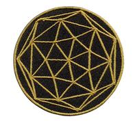 Freak Scene Patch - Dodécaèdre - cube de Métatron - géométrie sacrée - or ou argent - Patch or