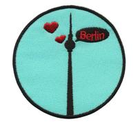 Freak Scene Patch - Tour de télévision Berlin avec coeur - noir, bleu clair, rouge 8 cm -