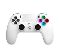 Freaks and Geeks Manette Sans Fil Blanche pour PS4 Avec Prise Jack pour casque Blanc