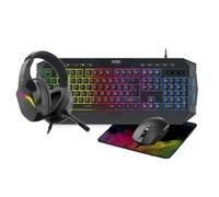 Freaks and Geeks - Pack 4en1 RGB Clavier PC AZERTY+Souris+Tapis+Casque - RGB