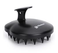 FREATECH Brosse Shampoing Massage Cuir Chevelu (Un Morceau de Silicone Solide), Élimination Pellicules, Massage de Tete et Pousse Cheveux, Adapte Parfaitement au Cuir Chevelu et Paume, Noir