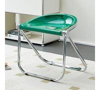 FREAZE Tabouret Pliant pour Salon, Chaise Transparente Chaises De Salle À Manger Pliables, 47cm Petit Siège en Acrylique pour Salon, Terrasse (Color : Green)