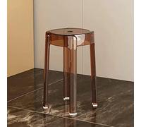 FREAZE Tabouret Transparent Tabourets Hauts Empilables, Remplacement De Tabouret De Comptoir, Tabouret De Café en Acrylique 46cm, pour Famille, Salon (Color : Dark Brown)