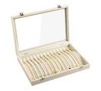 Frebeauty 15 crochets - Plateau en velours - Organiseur de cou avec couvercle transparent - Verrouillable - Boîte à bijoux - Organisateur de bijoux pour pendentif, collier, plateau à bijoux pour