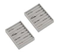 Frebeauty Petit plateau à bijoux, organisateur de bagues en velours, plateau de rangement empilable, mini organisateur de tiroir à bijoux, boîtes à bijoux et organiseur, 7 emplacements pour femmes et