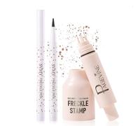 Freckles Pen,Fausses Taches de Rousseur,Tache de Rousseur Semi Permanent Makeup Set,Five Point Freckle Stamp,Imperméable à L'eau,Longue Durée,Taches Réaliste et Naturel Maquillage (Brun moyen et café)