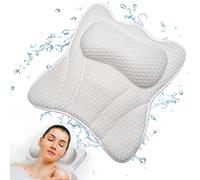 FRECOO Coussin de Baignoire, Coussin de Bain Technologie Ergonomique 4D Air Mesh et 6 ventouses Fonction de Soutien pour la tête, Convient pour Les baignoires, Les spas à remous et Les spas la Maison