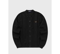 Fred Perry BUTTON THROUGH KNITTED SHIRT men Longsleeves black taille: L